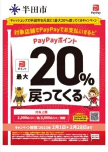 半田市PayPay(ペイペイ)キャッシュレスキャンペーンの対象店舗ポスター【画像】